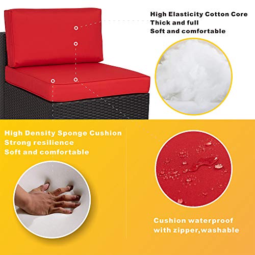 image for SUNLEI 7pcs Patio Outdoor Furniture Sets Conversation Set,Low Back All