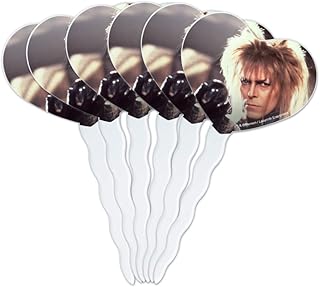 GRAPHICS & MORE Labyrinth Goblin King Crystal Ball David Bowie Jareth Heart Love Cupcake Picks Toppers Decoration Set of 6