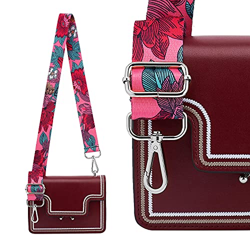 Image of Silvery Buckles Wide Shoulder Strap Adjustable Replacement Belt Crossbody Canvas Bag Handbag