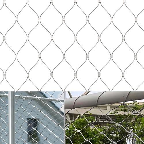 YAGEANNL 304 Edelstahl-Seilnetz Maschendrahtzaun 0.8x3M Zaun Garten Drahtgitter Grobmaschig Flexible Seilgeflecht Gitterzaun YAGEANNL 304 Edelstahl-Seilnetz Maschendrahtzaun 0.8x3M Zaun Garten Drahtgitter Grobmaschig Flexible Seilgeflecht Gitterzaun
