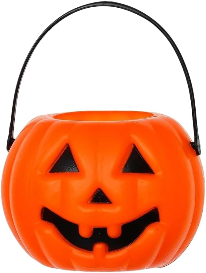 WP WANNA PARTY Jack-O-Lantern Pumpkin Basket for Halloween,Pumpkin Candy Basket for Kids,Halloween Supplies&Decorations,Orange