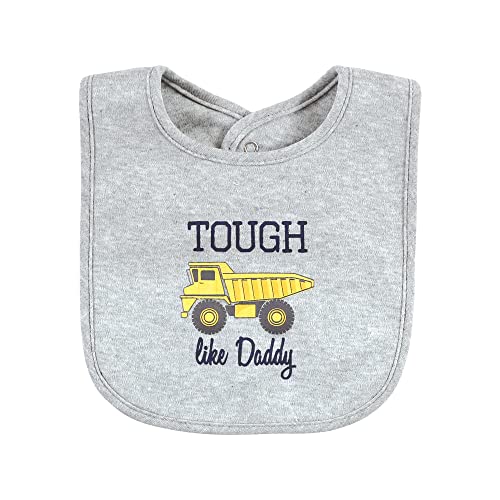 Image of Hudson Baby Unisex Baby Cotton Bibs, Construction, One Size