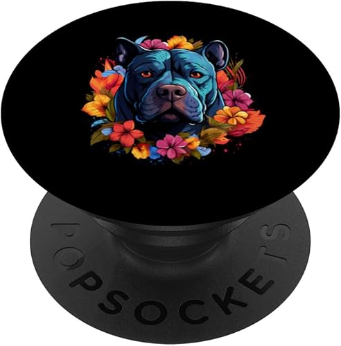 Colorful American Bully watercolor Art Pet Dog Mom PopSockets Standard PopGrip