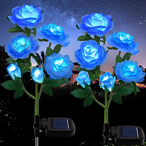 Tynled Outdoor Solar Garden Stake Lights,Upgraded Led Solar Powered Light With 6 Rose Flowers, Waterproof Solar Decorative Lights For Patio Pathway Courtyard Garden Lawn #TOP10
