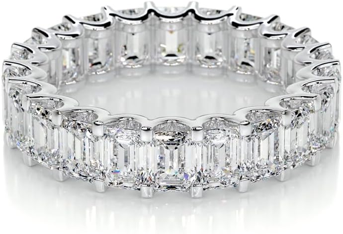 Molioaki 2 carats Emerald Cut Wedding bands for women Moissanite wedding bands 925 Sterling Silver womens wedding rings