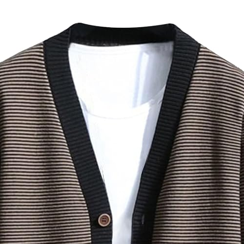 Men's V Neck Stylish Lightweight Sweater Cardigan Button Down Casual Sweater Loose Fit Knit Open Front Sweaters2