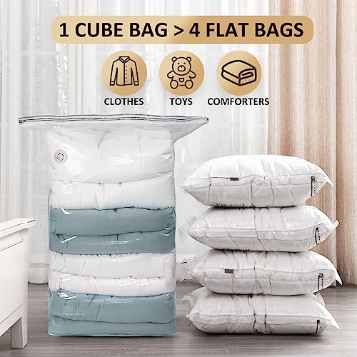 TAILI Extra Large Vacuum Storage Bags Cube 6 Jumbo Reusable Vacuum Pack Bags for Clothes Duvet Travel and Home Comforters Blankets Bedding Compression,Space Saver - Image 3