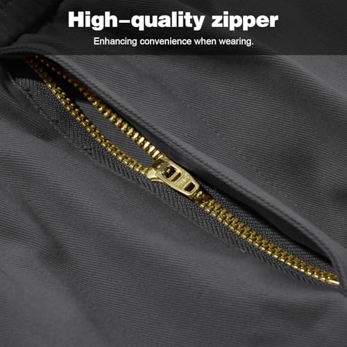 LETAOTAO Men's Big and Tall Cotton Relaxed Soft Fit Twill Pants Elasticized Comfort Waistband with Zipper Fly and Pockets4