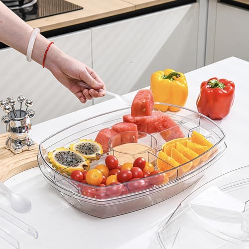 Plateau divisé réutilisable avec 4 compartiments hermétiques pour goûter