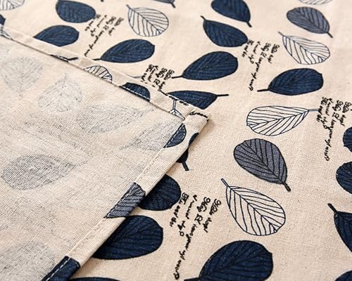 Nappe rectangulaire imperméable en coton bleu protégeant votre table de cuisine des taches - 6