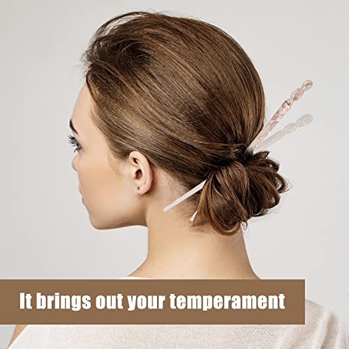 10 Pieces Acetate Hair Sticks, Women Styling Hair Vintage, Leopard Print Tortoise Shell Hairpin, Girls Chopsticks Hairpins, Disk Hair Sticks For Long Hair, Hair Accessories With Flannelette Bag #TOP3