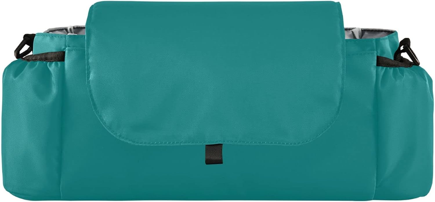 Dark Green Baby Stroller Organizers Universal with 2 Cup Holder and Detachable Shoulder Strap, Large capacity, 17''x6''x6'' 20807