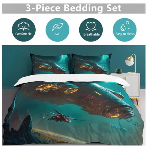 Ensemble housse couette King Navire GamePost coton microfibre doux - 6