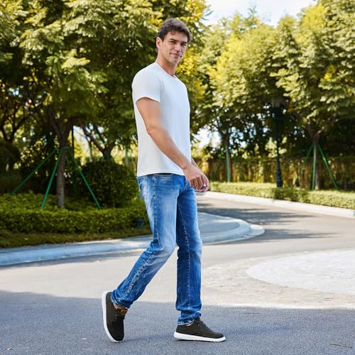 Image of ASITVO Men's Wide Canvas Loafers Slip on Boat Walking Shoes Casual Dress | Big Size Width Toe Box