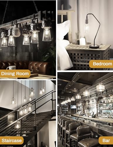 Image of DORESshop LED Edison Bulbs 6 Pack,4W Antique LED Filament Bulbs,Daylight | 40W Equivalent,E26 Base,T45 LED Bulb with Clear Glass,4000K Non Dimmable