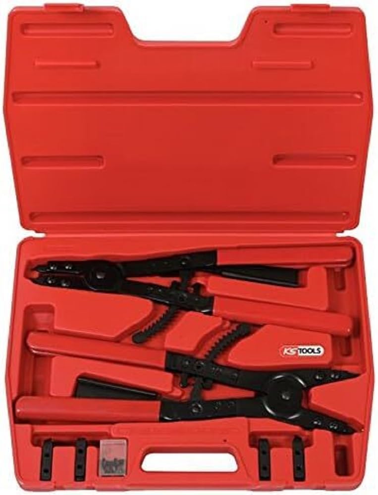 KS Tools Plastic 500.1301 External Circlip Snap Ring Pliers with Interchangeable Tips, Transparent