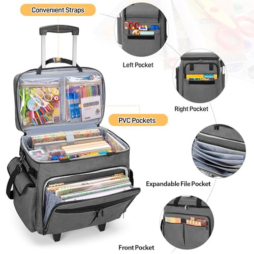 Trunab Rolling Scrapbook Tote Grey
