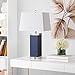Safavieh Lighting Collection Deco Leather Navy Table Lamp, Set of 2