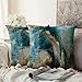 WAYATO Oil-Painting 18 x 18 Set of 2 Decorative Pillow Covers, Abstract Color Artwork Double-Sided Pattern Square Turquoise Pillow Covers Sofa Cushion Covers for Living Room