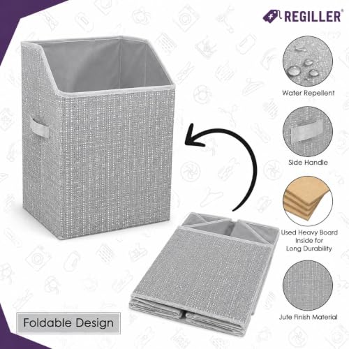 Image of Extra Large Laundry Bag 75 Liter, Foldable Fabric Laundry Basket with Lid & Carry Handles for Clothes Storage (1, grey)