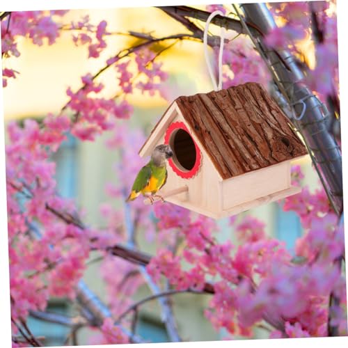 Kisangel 3St Vogelnest Vogelbrutbox aus Holz Vogelhaus Bett Vogelnest zur Dekoration Birdie Vogelhäuschen aus Holz Vogelhaus-Bastelarbeiten Vögel der Vogel Spatz Zuchtbox – Bild 4