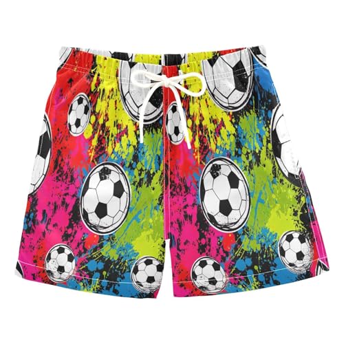 Swimming Trunks for Kids, Anti Chafe Swim Trunks for Boys 2 T, Soccer Ball