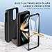 Ruky Carbon Fiber Black Case for Galaxy Z Fold 4: Hinge Protection, Detachable S Pen Holder, Built-in Screen Protector & Magnetic Kickstand