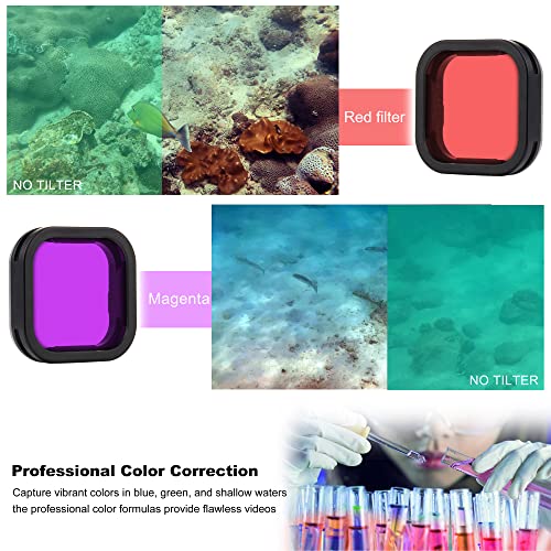 GEPULY 4-Pack Camera Lens Filter Kit for GoPro Hero 12/11/10/9 Black: CPL, ND16, Red, Magenta Filters, Plastic Material - Image 4
