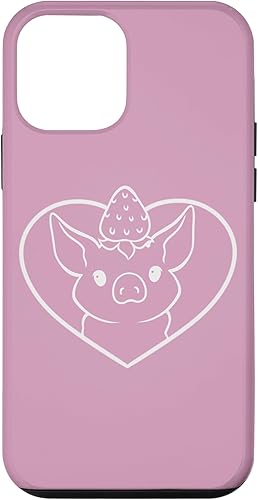 Carcasa para iPhone 12 mini cerdo cerdo cerdo lindo corazón fresa