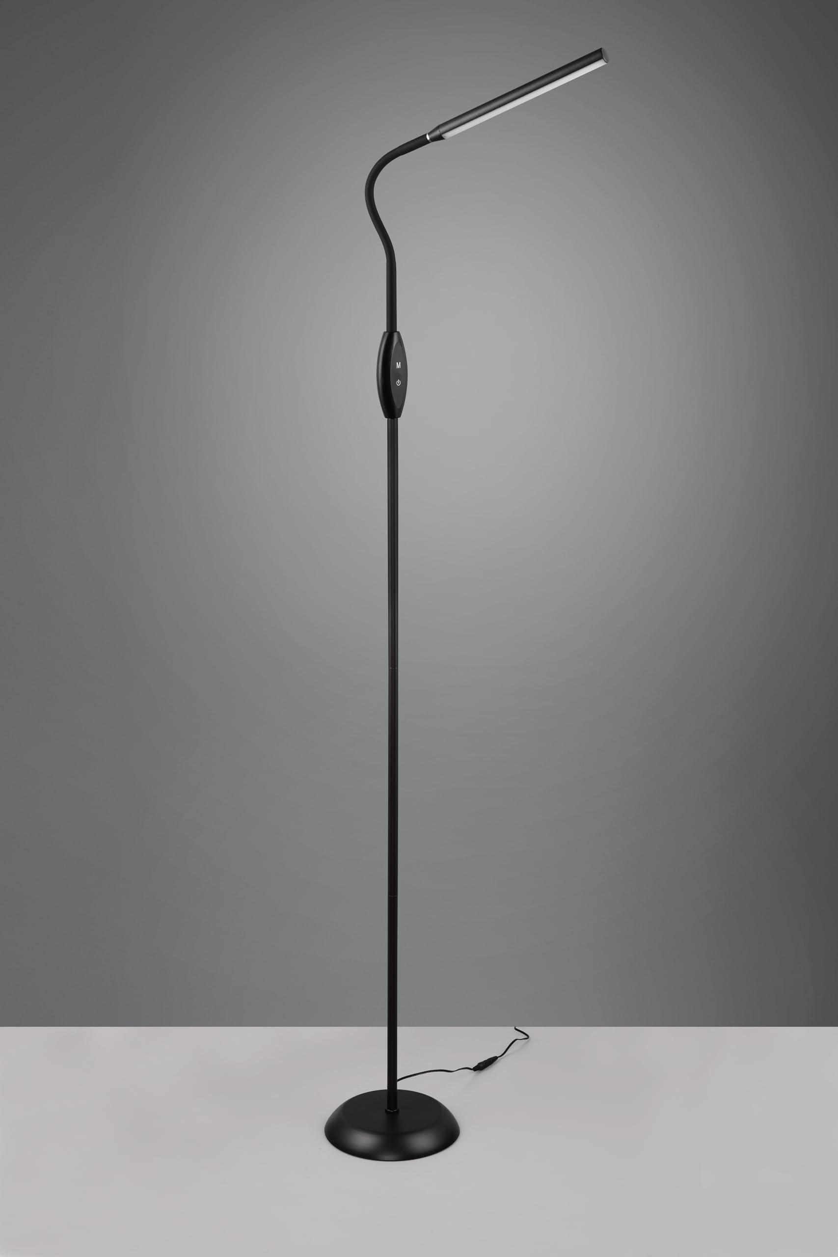 Reality Leuchten LED Stehleuchte Toro R47641102, Kunststoff Schwarz matt, inkl. 5 Watt LED, Touch Dimmer, Lichtfarbe wechselbar, Flexarm |