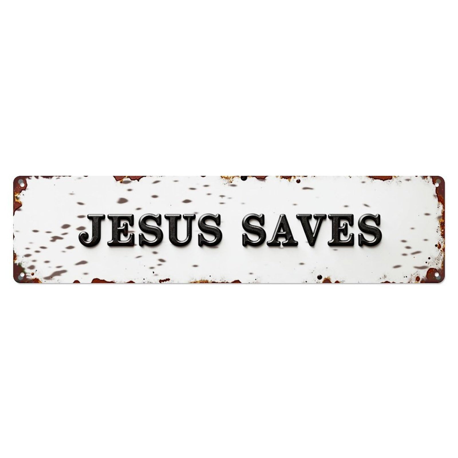 Jesus Saves Metal Sign Vintage Tin Sign Retro Metal Wall Decor Metal Poster, Home Bar Garage Farmhouse Cafe Wall Art Decoration 4x16Inch