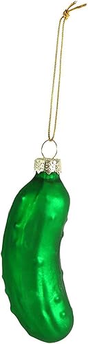 Ochine Adorno de cristal soplado de encurtido navideño - Decoración colgante para árbol de Navidad