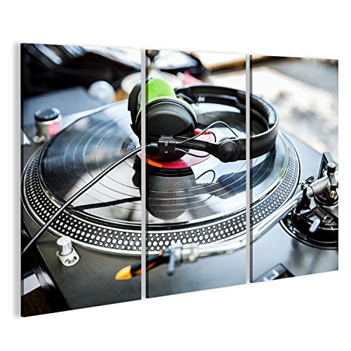 islandburner Cuadro Cuadros Mezclador de DJ y Reproductor de Vinilo con Auriculares en el Club LZN