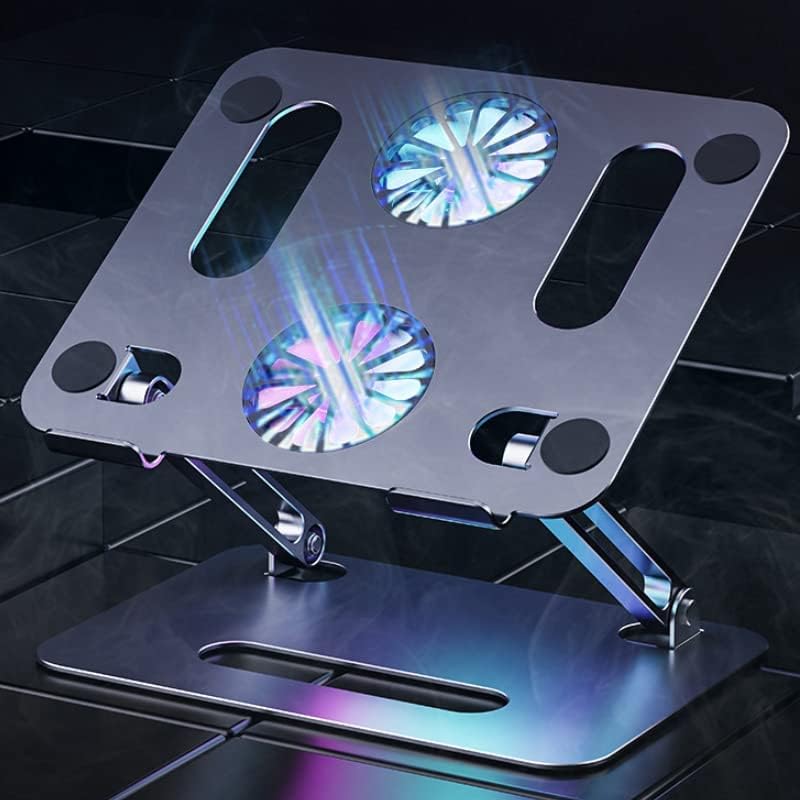 Red Lemon Foldable Laptop Stand with Cooling Fan Cooling Aluminum Stand Cooler Lapdesks Holds up 14 to 17.3 Inches Notebook Computer, ipad (P43F) -... - Image 7