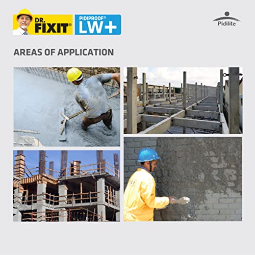Image of DR. FIXIT PIDIPROOF LW+, 5 litre, Cement Tonic, Integral Liquid Waterproofing Compound for Concrete and Plaster, Reduces Shrinkage Crack Development(200ml for 1 Cement Bag)