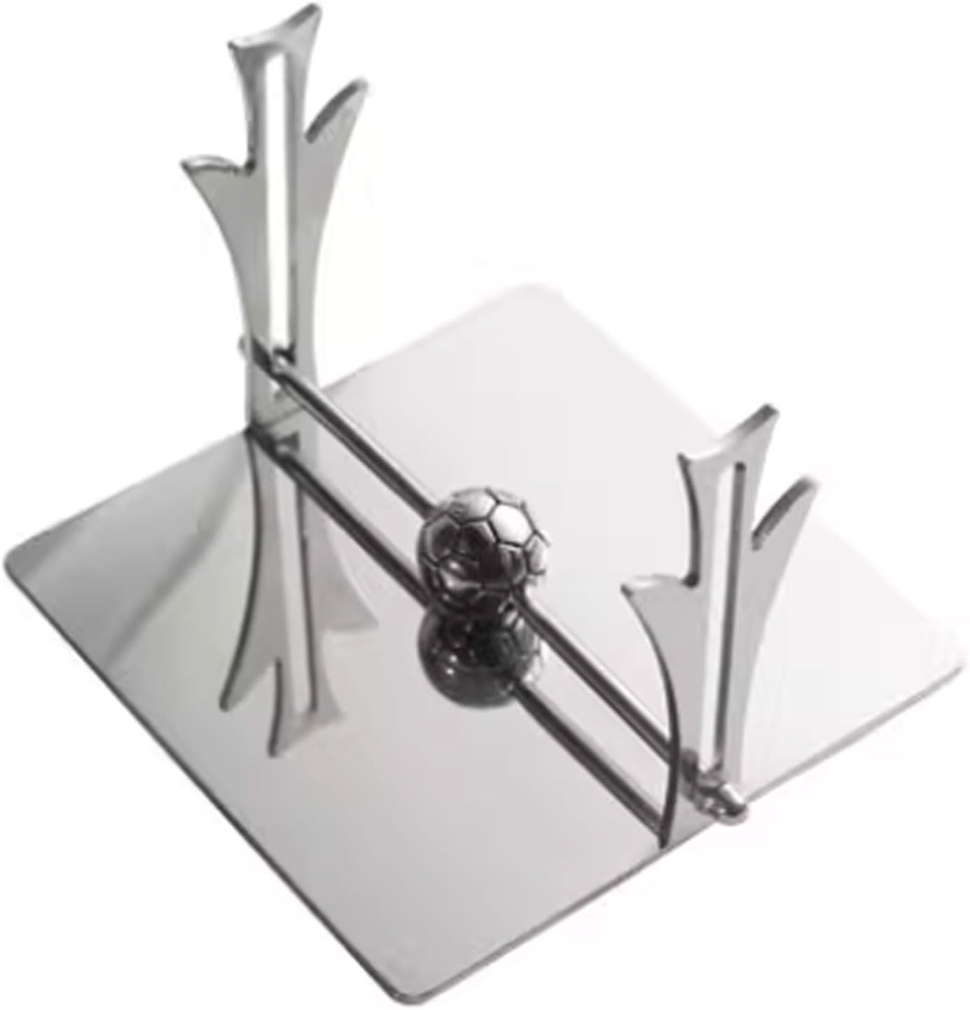 Mirror Polished Desktop Storage Stainless Steel Square Paper Towel Press Football Napkin Holder for Restaurant