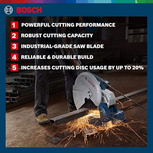 Image of Bosch GCO 14-24 J Heavy Duty Corded Electric Metal Cut Off / Chop Saw, 2,400W, 355 mm, Soft Start, Spindle Lock, Robust Base, 18 Kg + 1 Bosch cutting disc, 1 Year Warranty