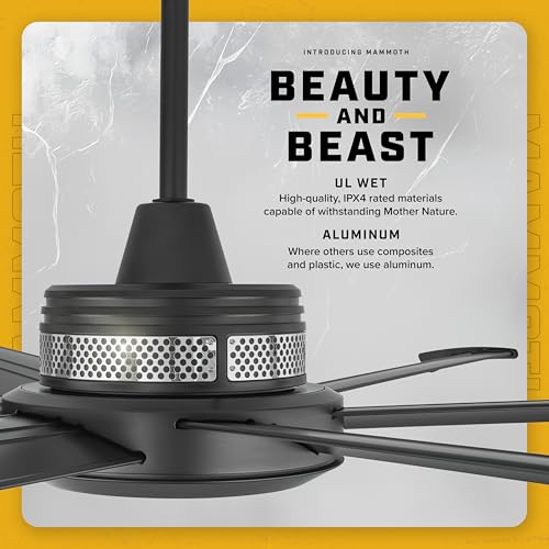 Big Ass Fans Mammoth 60" Outdoor Ceiling Fan with LED Light – Black Finish – Wi-Fi Smart Fan with Remote & Voice Control – Wet Rated Patio Ceiling Fan with Light – Quiet Operation – 3 Yr Warranty thumbnail 7