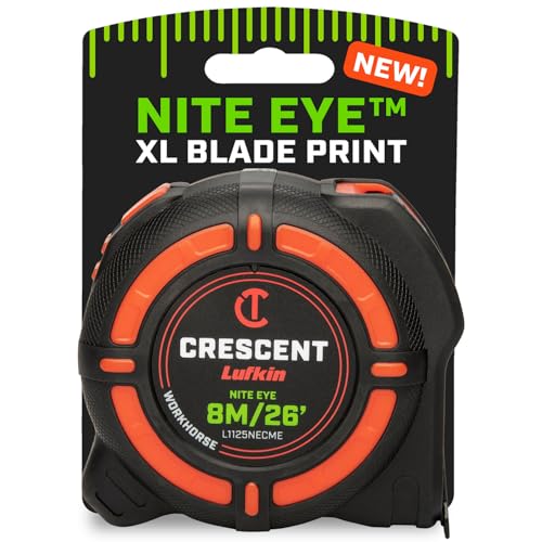 Crescent Lufkin L1125NECME - Cinta métrica para ojos NITE de 8 metros