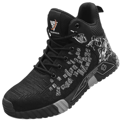 OWIF - OWIF Steel Toe Shoes for Men Lightweight Safety Work Boots Slip-Resistant Industrial Construction Sneakers Botas de dedo de Acero Trabajo 45