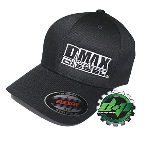 S/M DMAX Flexfit Fitted Stretch fit Trucker Black Cap hat Chevy Duramax