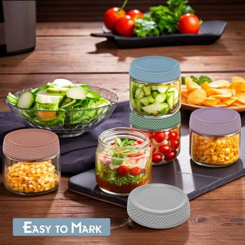 Homened 6-Pack 12 oz Overnight Oats Containers with Lids – Airtight Glass Jars for Food Storage, Mason Salad Jars for Snacks and Yogurt - Image 2