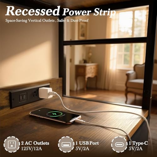 Faesun Swivel Nightstand with Charging Station - Image 5