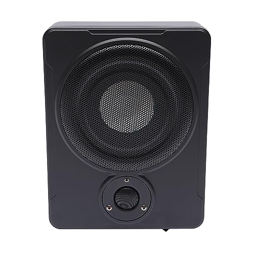 SUONTY 8'' Auto Unterstiz Subwoofer Amplifier Activ Bassbox Kompakt con Kabelset, Negro