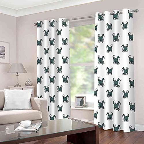 Rideau salon et chambre d'enfant à œillets décor chiot mignon - 3