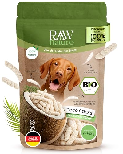 RAW Nature Bio-Kokos-Sticks Hundesnack, 300g, 100% Kokos, Zahnpflege – Ansicht 1