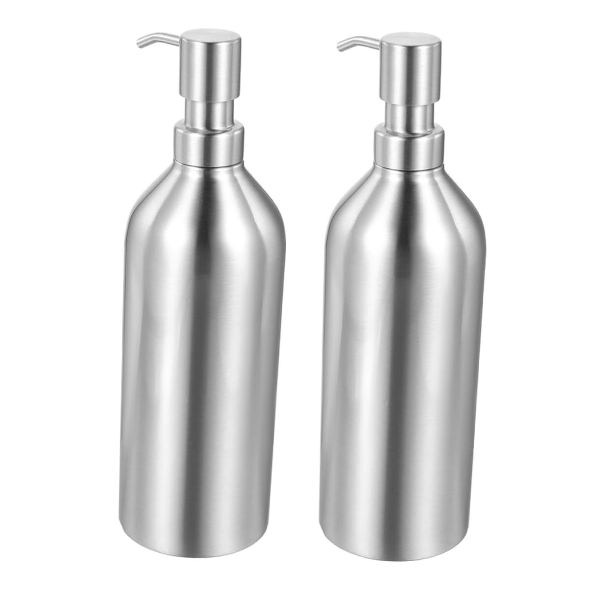 Dispensador de Jabón de Acero Inoxidable 700ml, 2 Piezas | Botella Rellenable para Líquido, Acabado Plata, Diseño Decorativo, Fácil de Presionar y Usar en Baño o Cocina