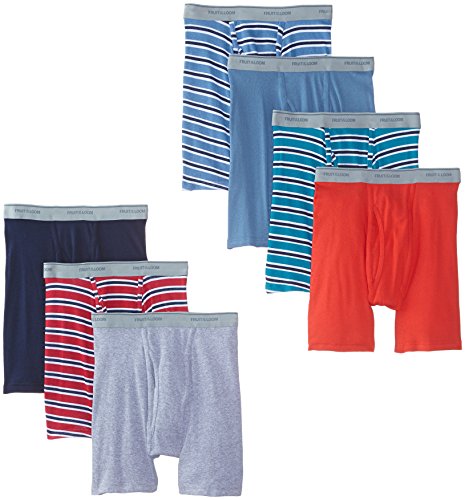Fruit of the Loom Men's Super Value Stripe Solid Boxer Brief(Pack of 7)