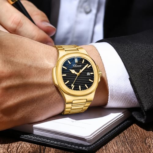 Image of Gosasa Fashion Men's Watches Date Business Watch Stainless Steel Luxury Style Luminous Quartz Waterproof Analog Display Male Wristwatch