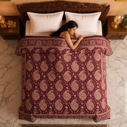 Image of BSB HOME 220 GSM Microfiber Comforter for Double Bed, Ultra Soft Quilted AC Comforter, Lightweight All Season Blanket, Breathable, Durable & Skin Friendly, 86 x 90 Inches (220 x 230 cm) - Maroon